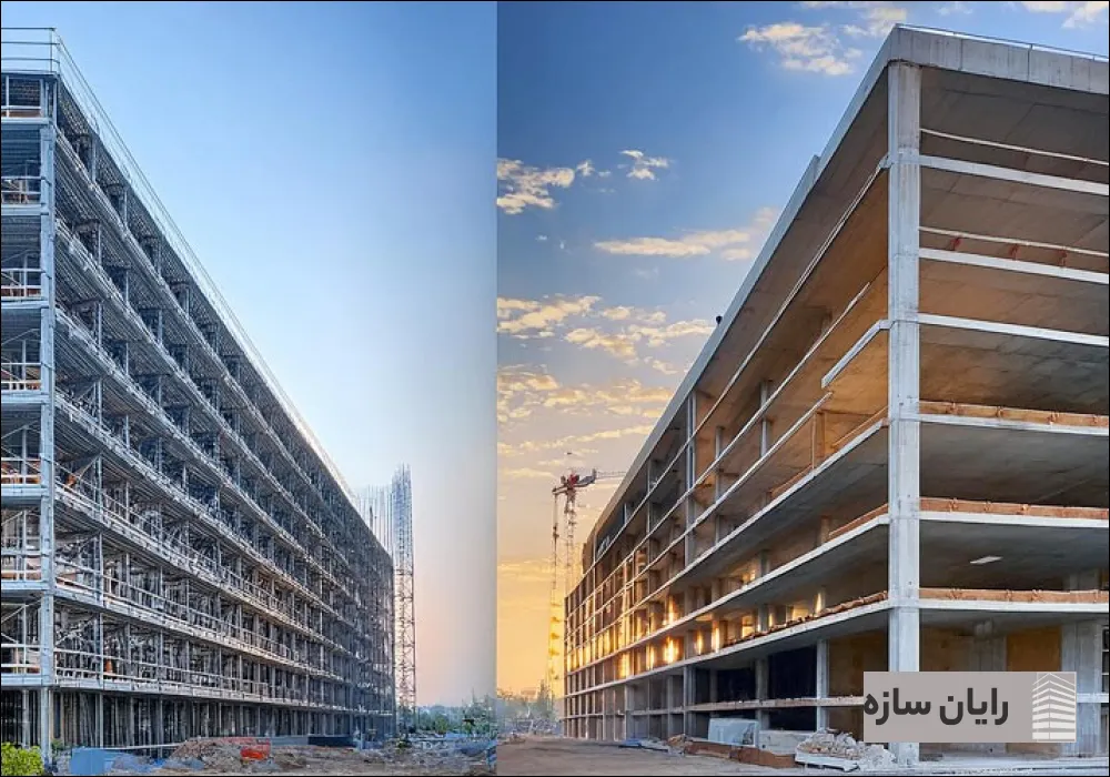 اسکلت فلزی یا بتنی